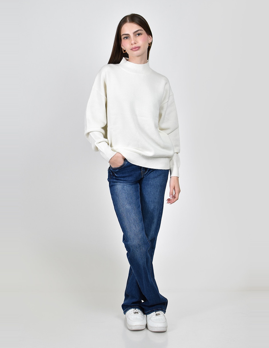 Suéter roman fashion cuello alto para mujer