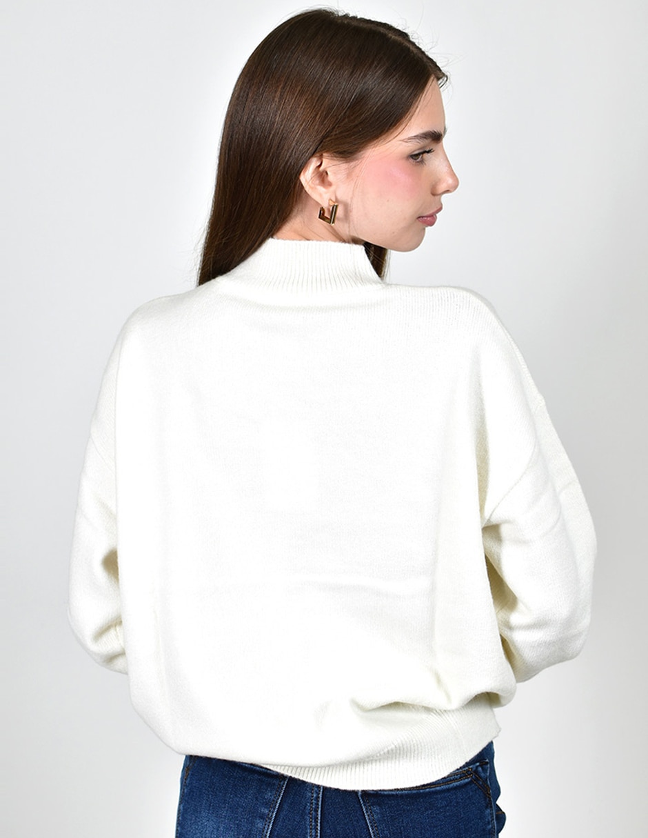 Suéter roman fashion cuello alto para mujer