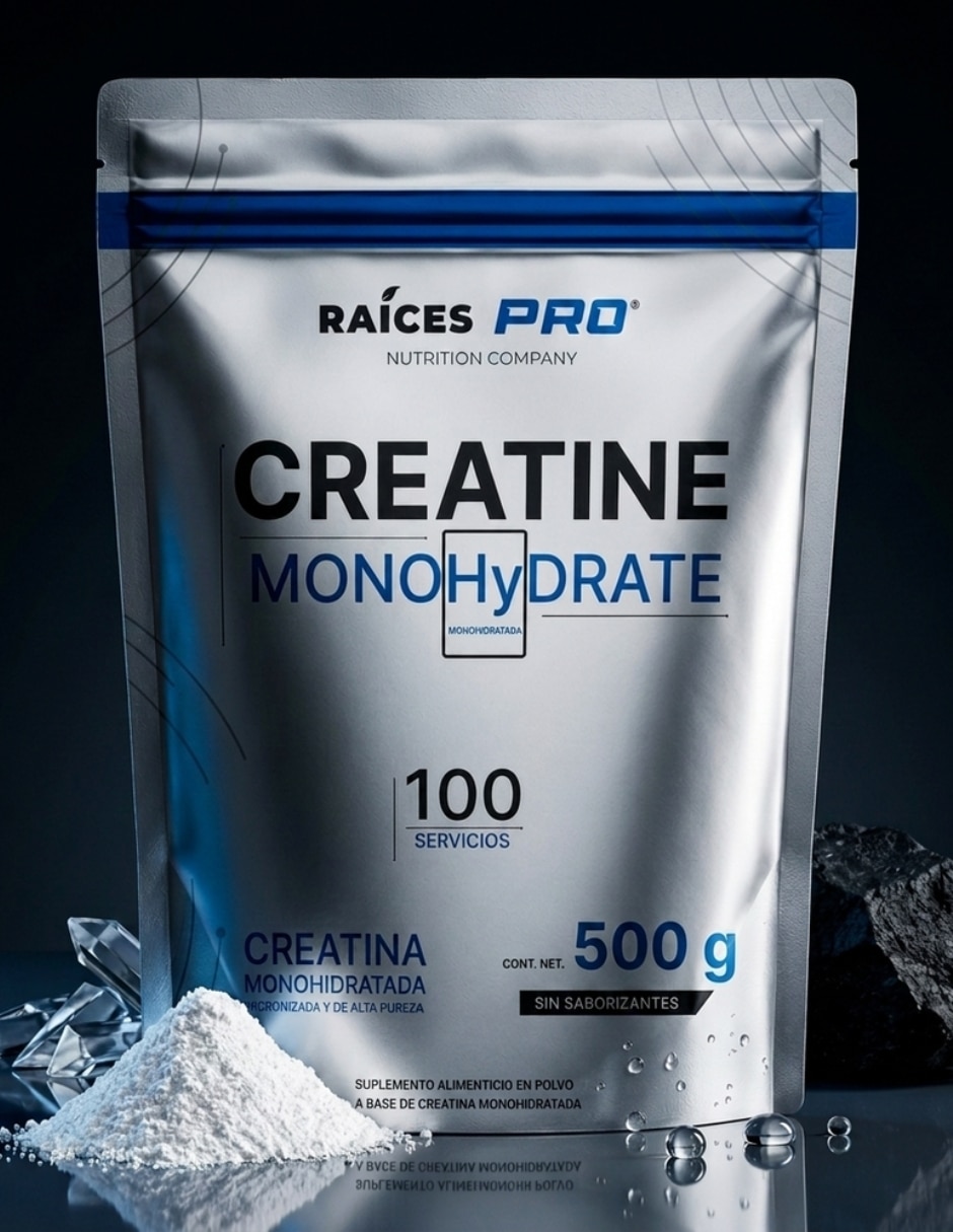 Creatina Monohidratada Raíces Pro de 500 g