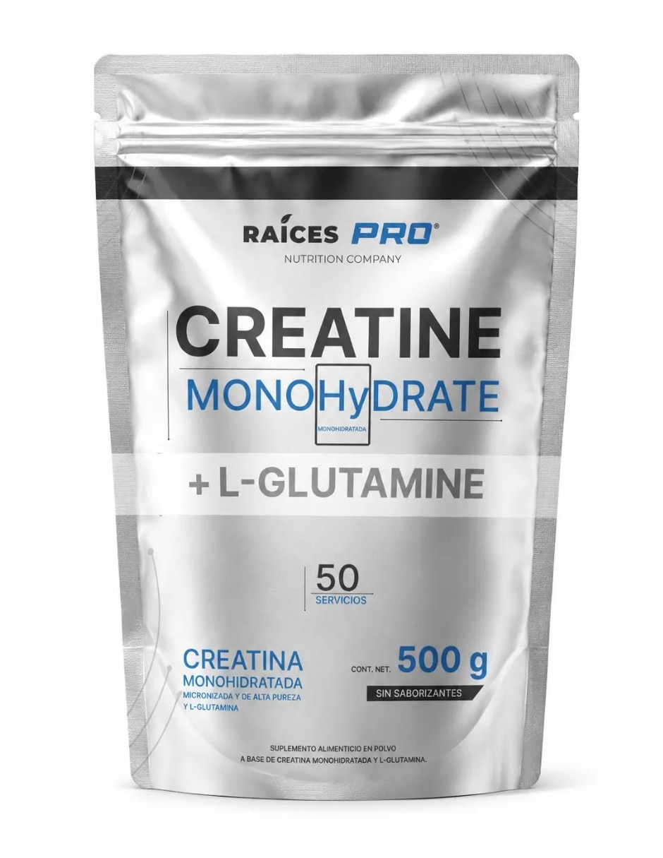 Creatina Monohidratada + L-Glutamine de 500 g