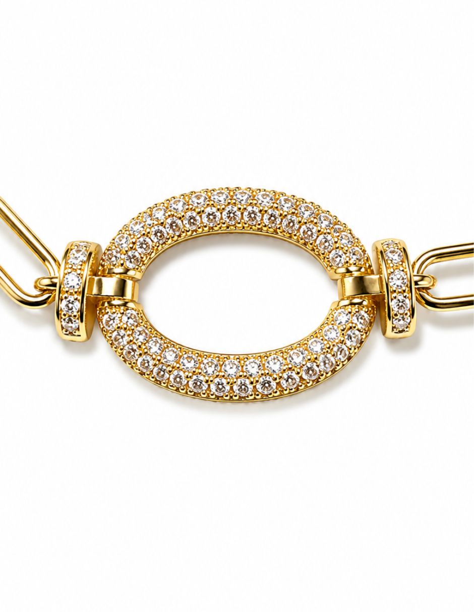 Pulsera de oro laminado con Zirconia cúbica 14 k acabado brillante 4