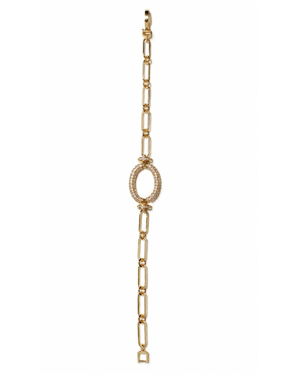 Pulsera de oro laminado con Zirconia cúbica 14 k acabado brillante 9