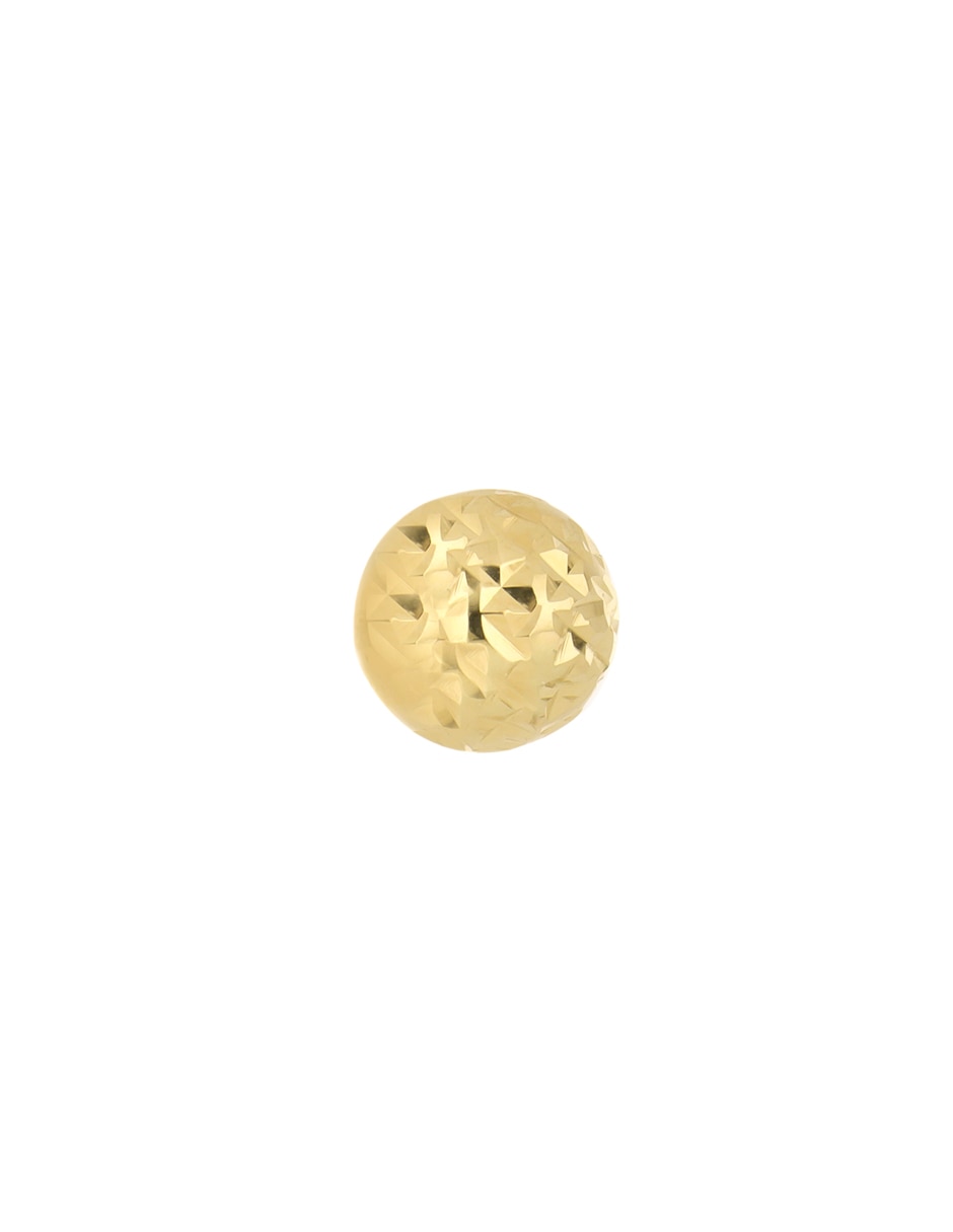 Broqueles de bola de oro amarillo 14 k con acabado diamantado 4