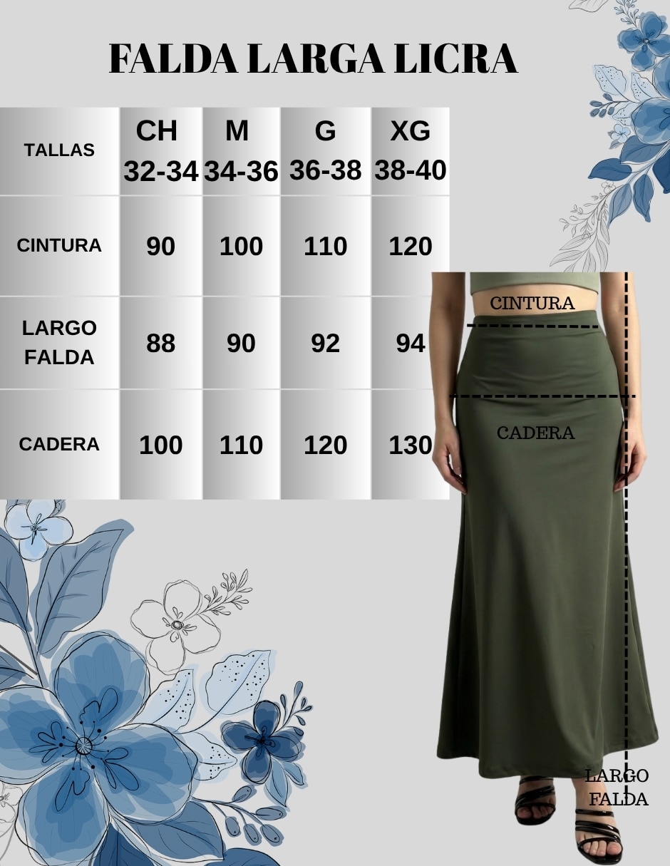 Falda largo yaretni moda a la cintura alta