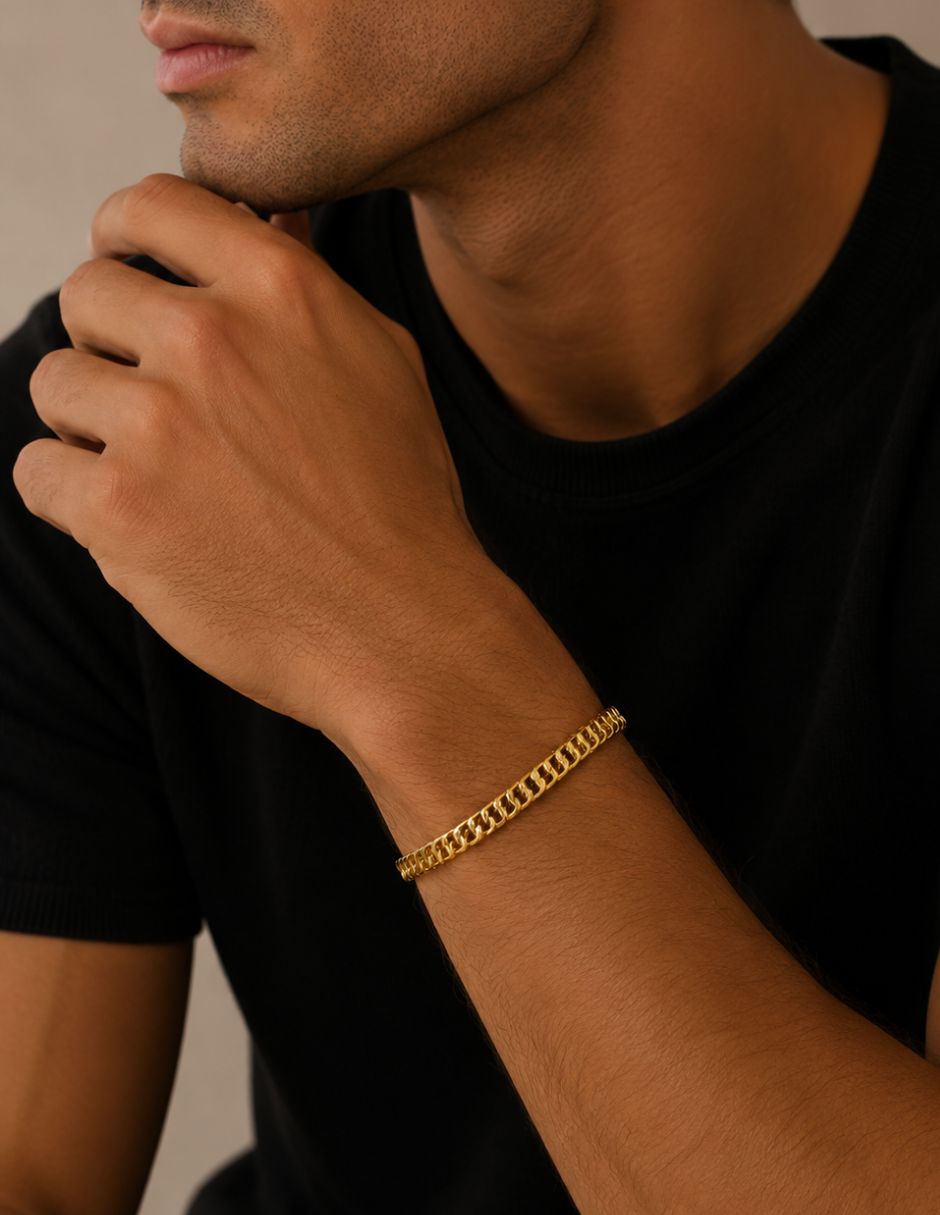 Pulsera de oro laminado 14 k acabado brillante 9