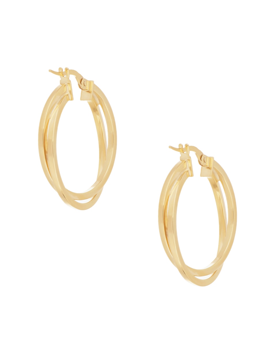 Arracadas de oro amarillo 14 K con acabado liso 2