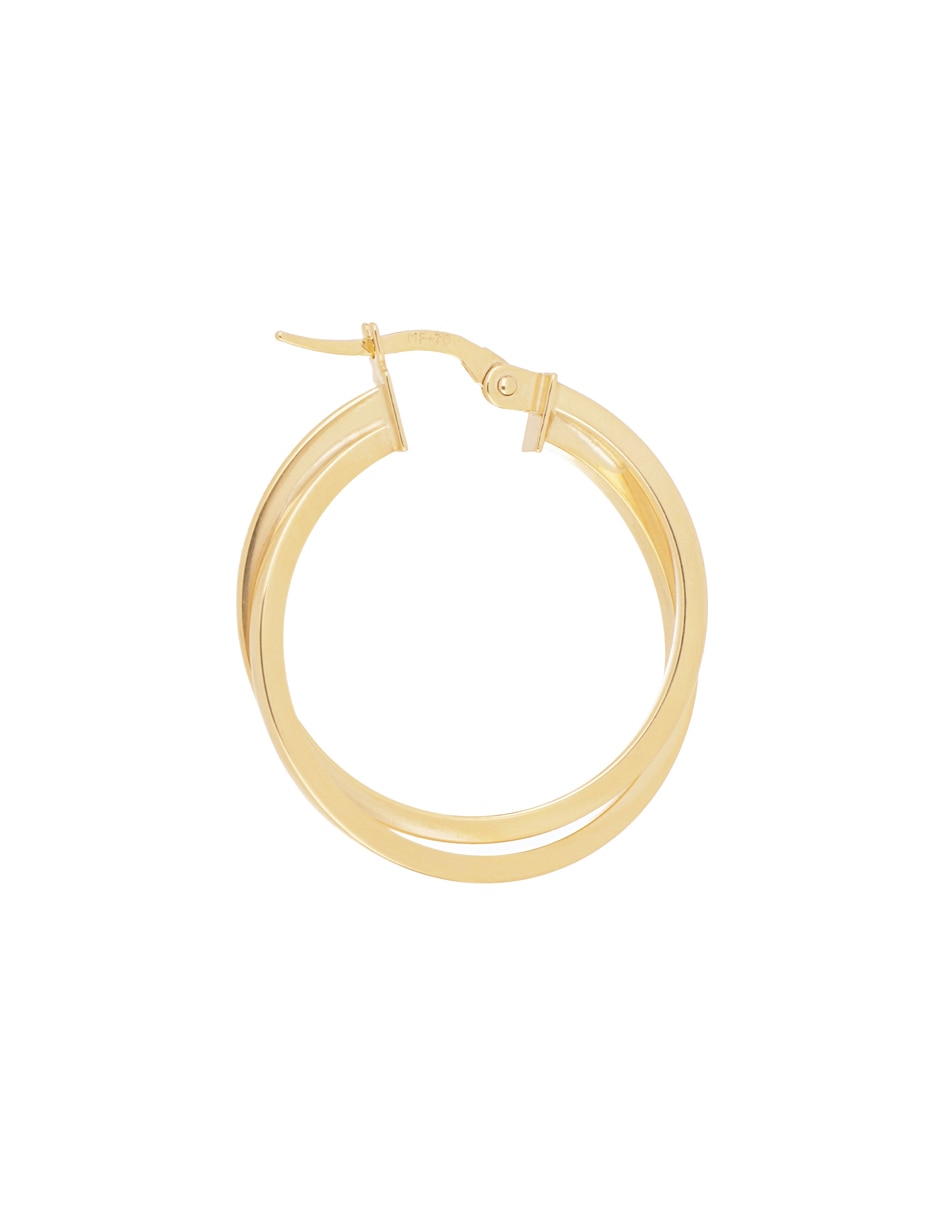 Arracadas de oro amarillo 14 K con acabado liso 4
