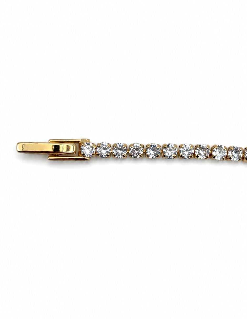 Pulsera de oro laminado con zirconia cúbica 14 K acabado brillante 6