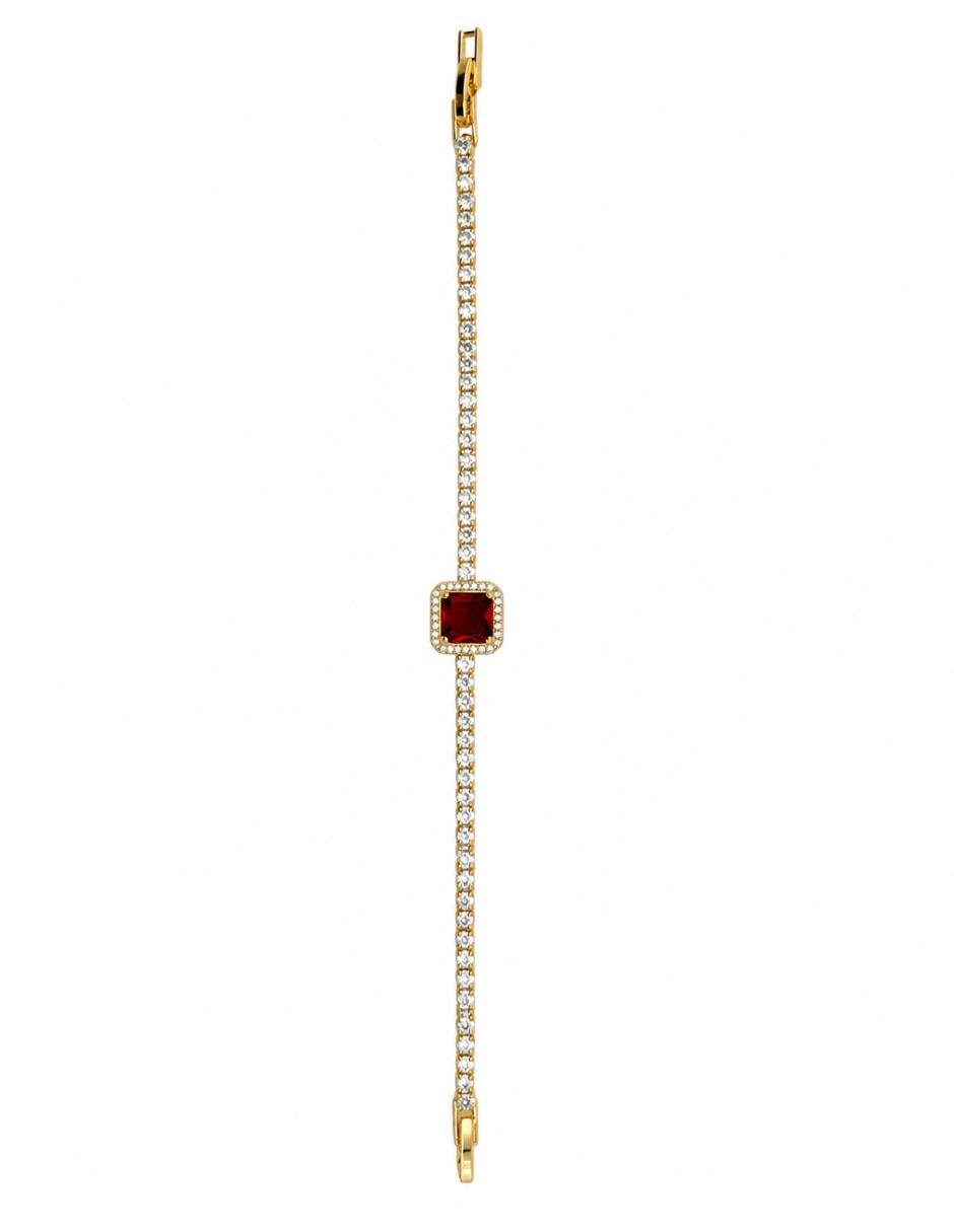 Pulsera de oro laminado con zirconia cúbica 14 K acabado brillante 4