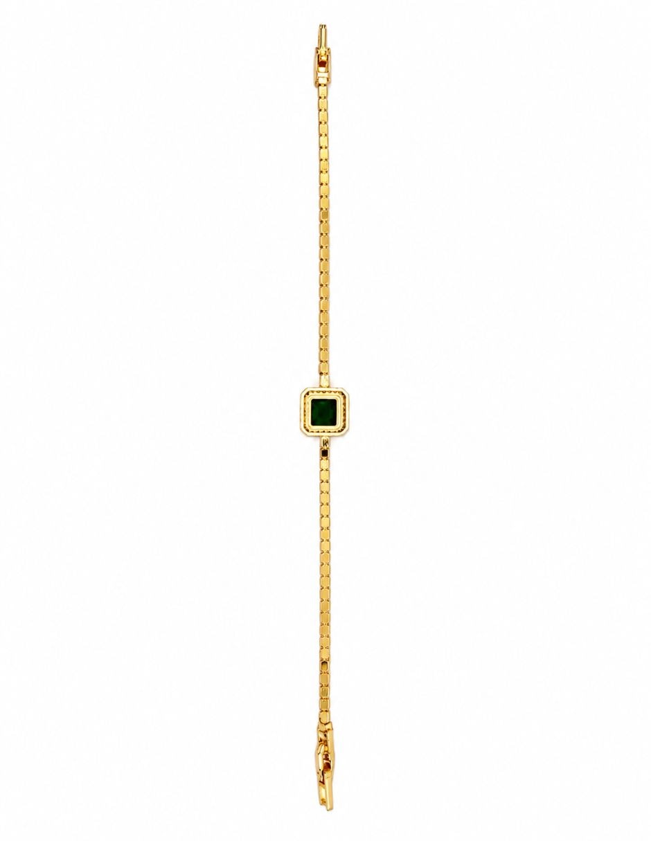 Pulsera de oro laminado con zirconia cúbica 14 K acabado brillante 5