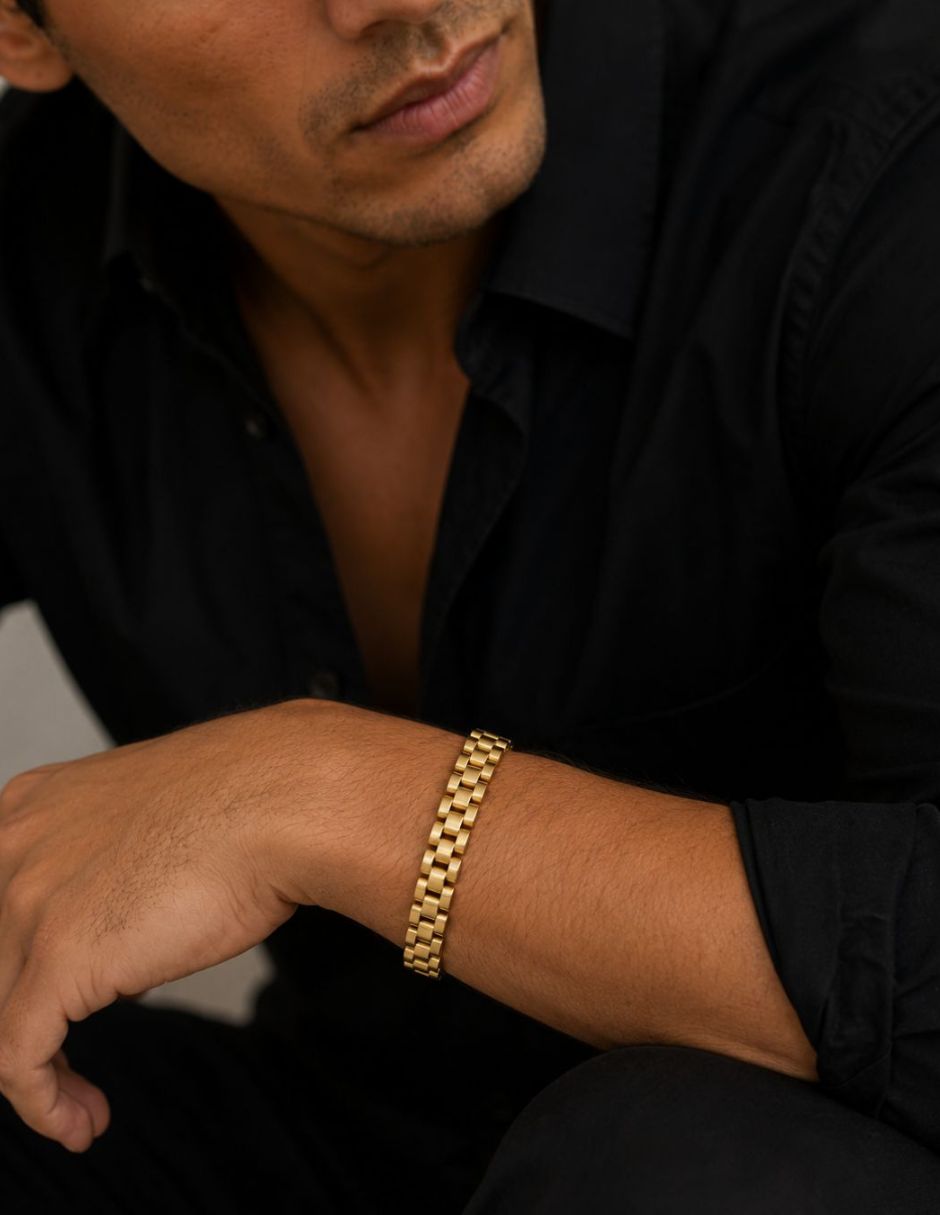 Pulsera de oro laminado 14 K acabado brillante 2