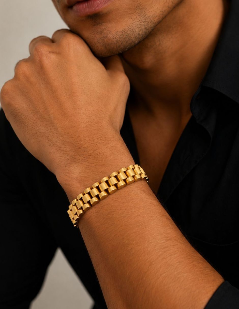 Pulsera de oro laminado 14 K acabado brillante 3