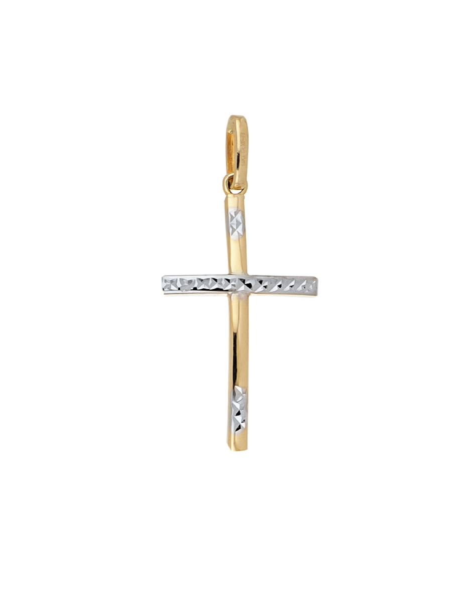 Dije de cruz de oro amarillo 14 K