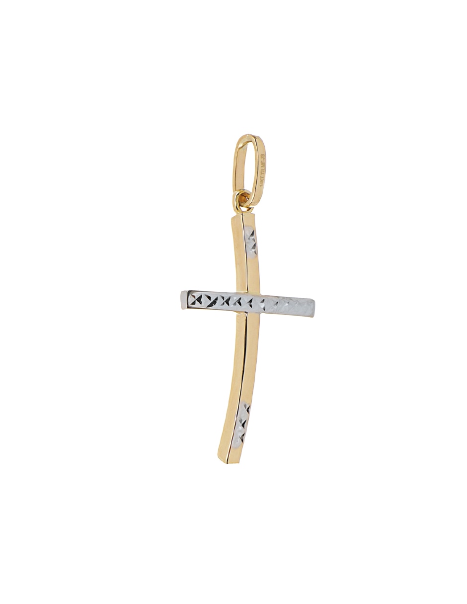 Dije de cruz de oro amarillo 14 K 2