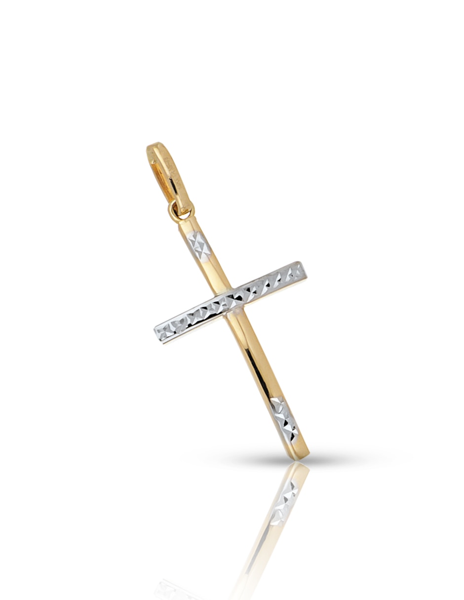 Dije de cruz de oro amarillo 14 K 3