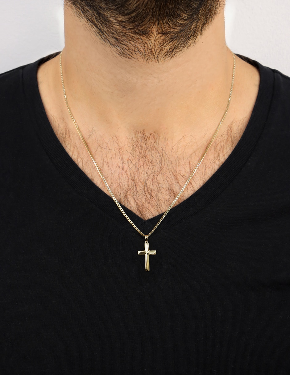 Dije de cruz de oro amarillo 14 k 3