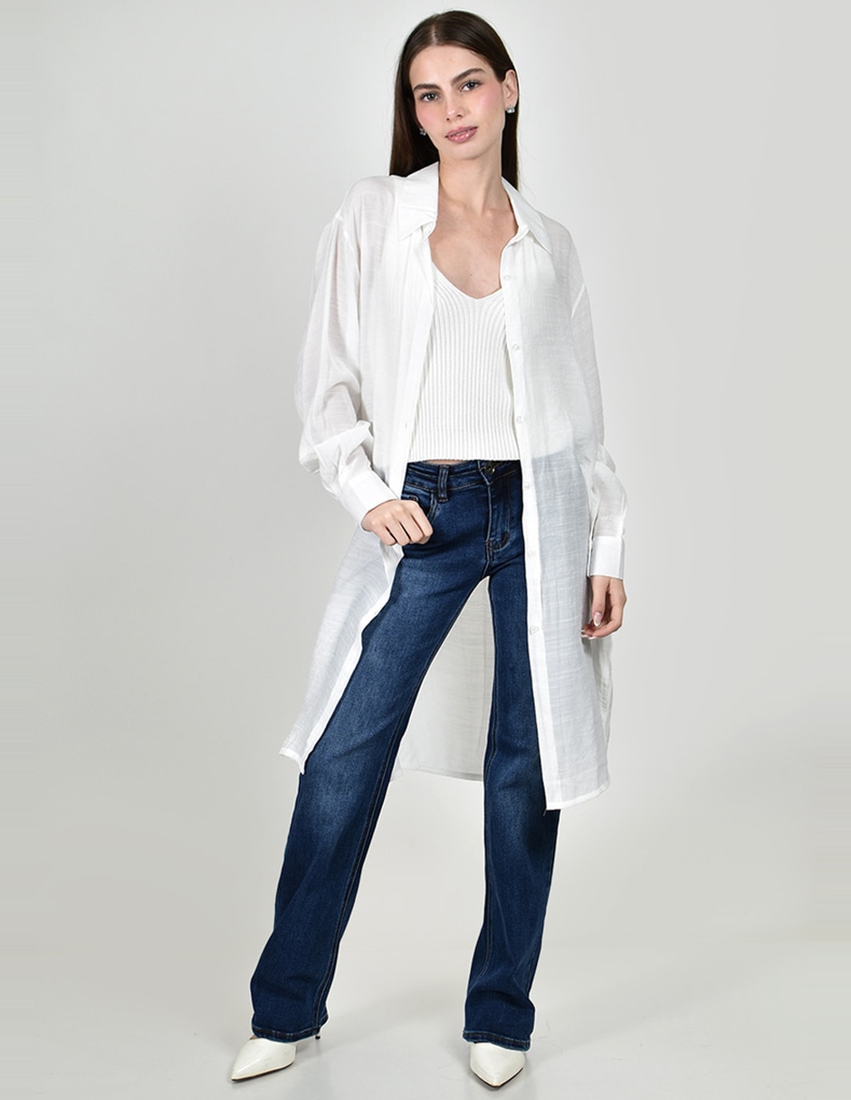Blusa camisera roman fashion manga larga para mujer