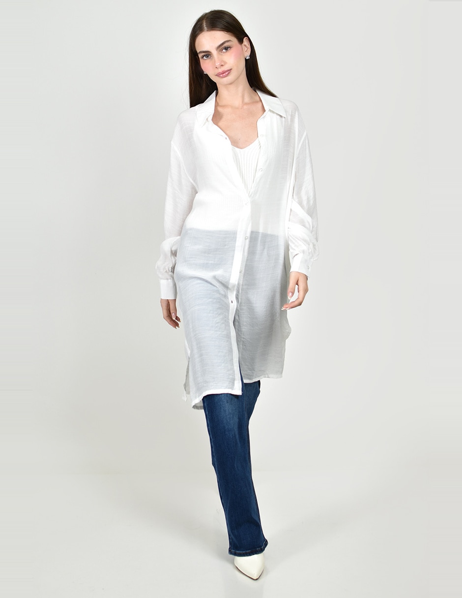 Blusa camisera roman fashion manga larga para mujer