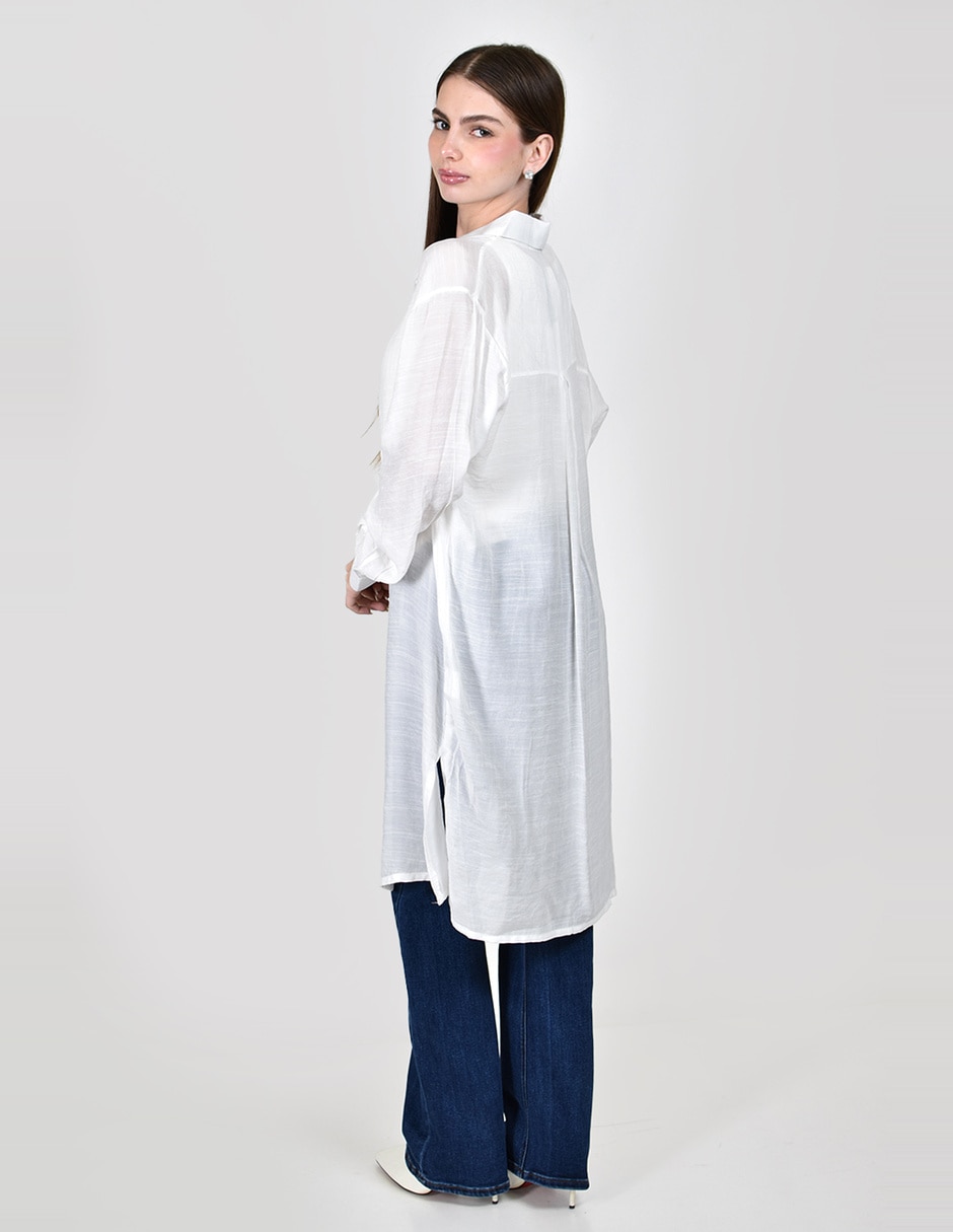 Blusa camisera roman fashion manga larga para mujer