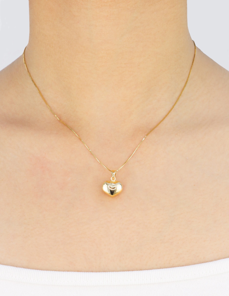 Dije de corazón de oro amarillo 14 k 2