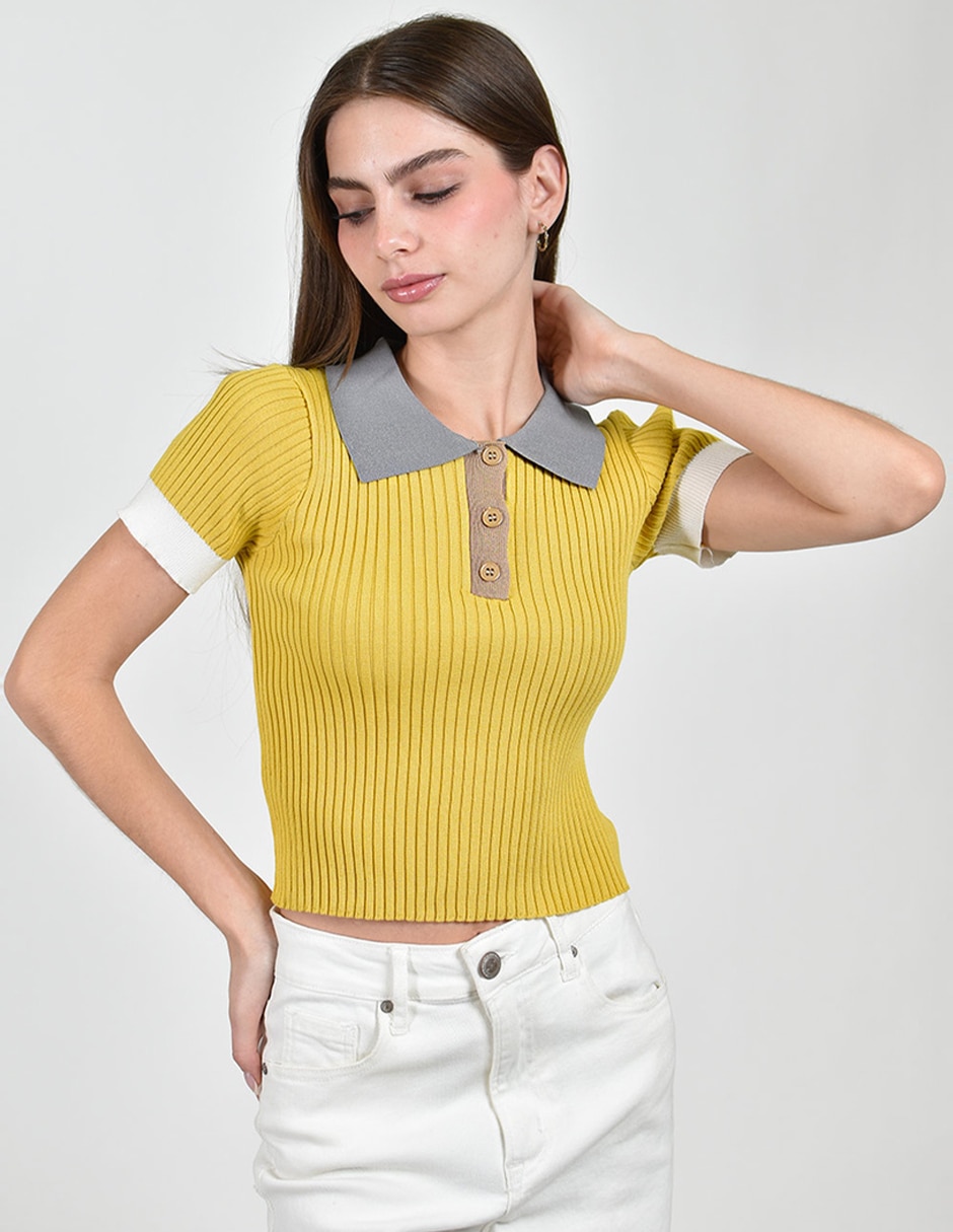 Blusa roman fashion manga corta para mujer