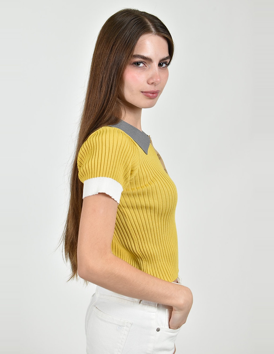 Blusa roman fashion manga corta para mujer