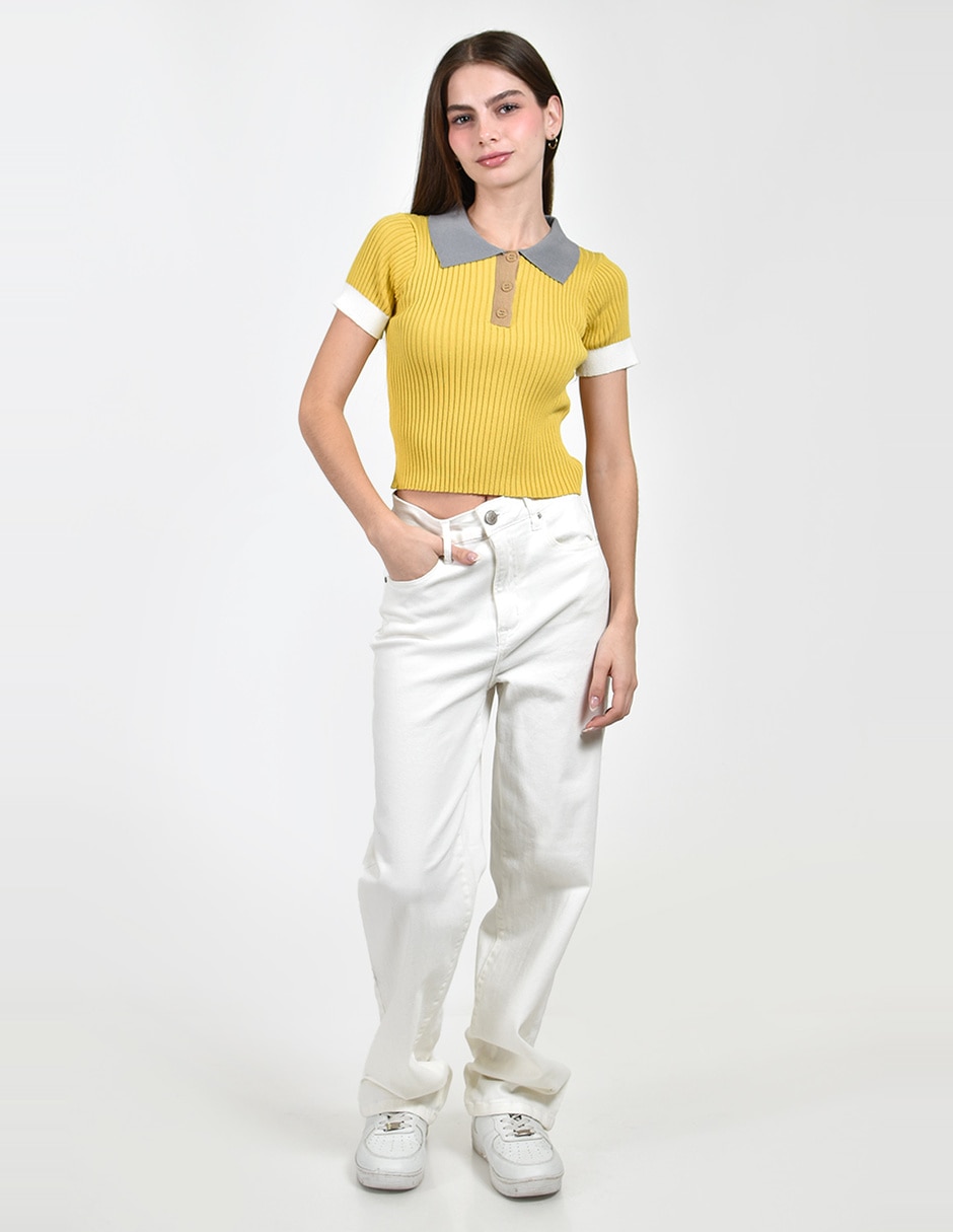 Blusa roman fashion manga corta para mujer