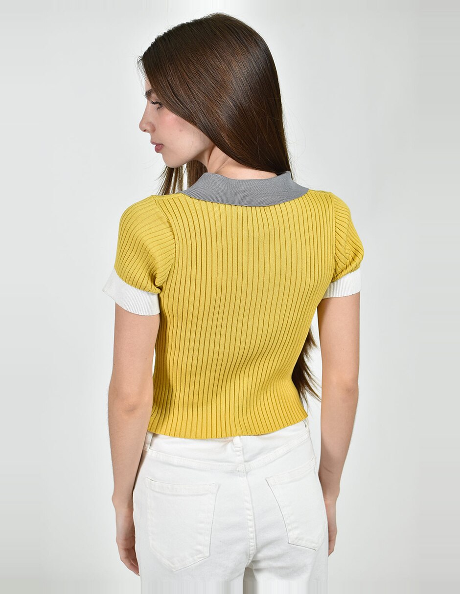 Blusa roman fashion manga corta para mujer