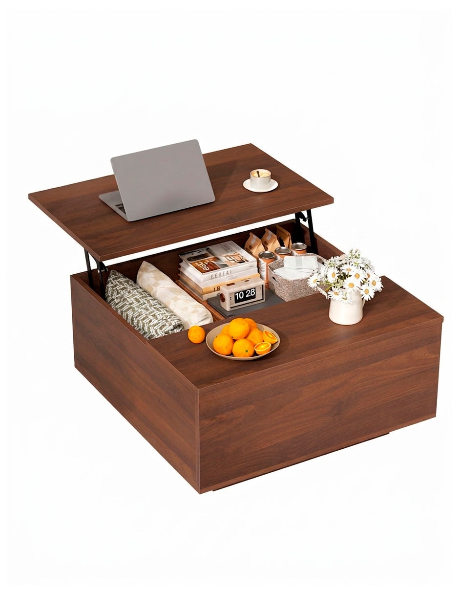 Mesa de acento armable FABATO de madera nogal