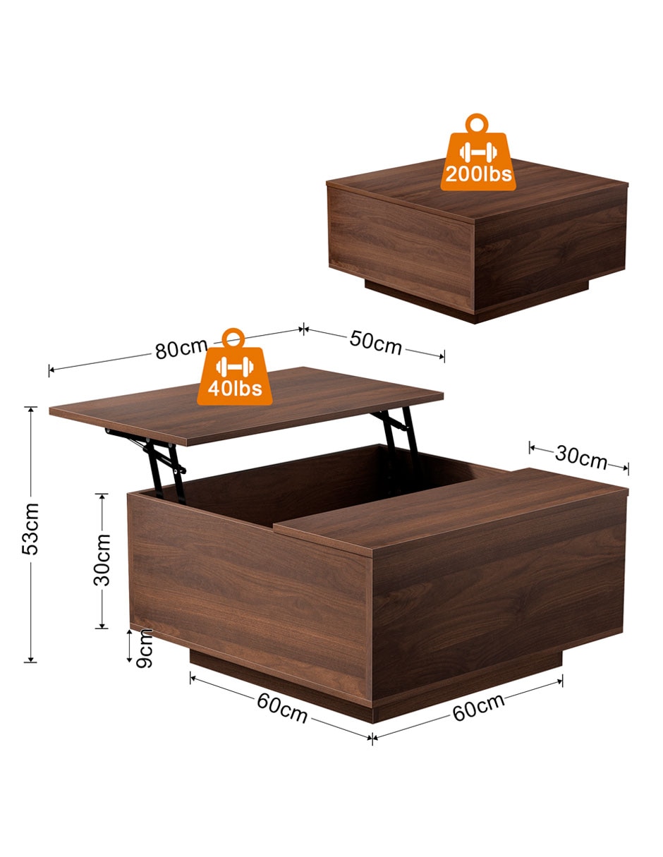 Mesa de acento armable FABATO de madera nogal