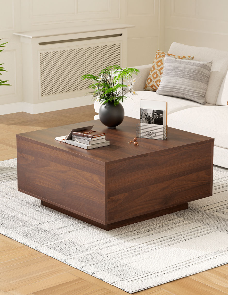 Mesa de acento armable FABATO de madera nogal