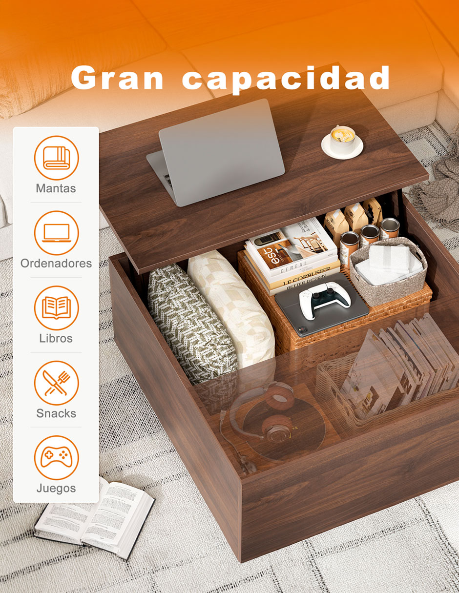 Mesa de acento armable FABATO de madera nogal