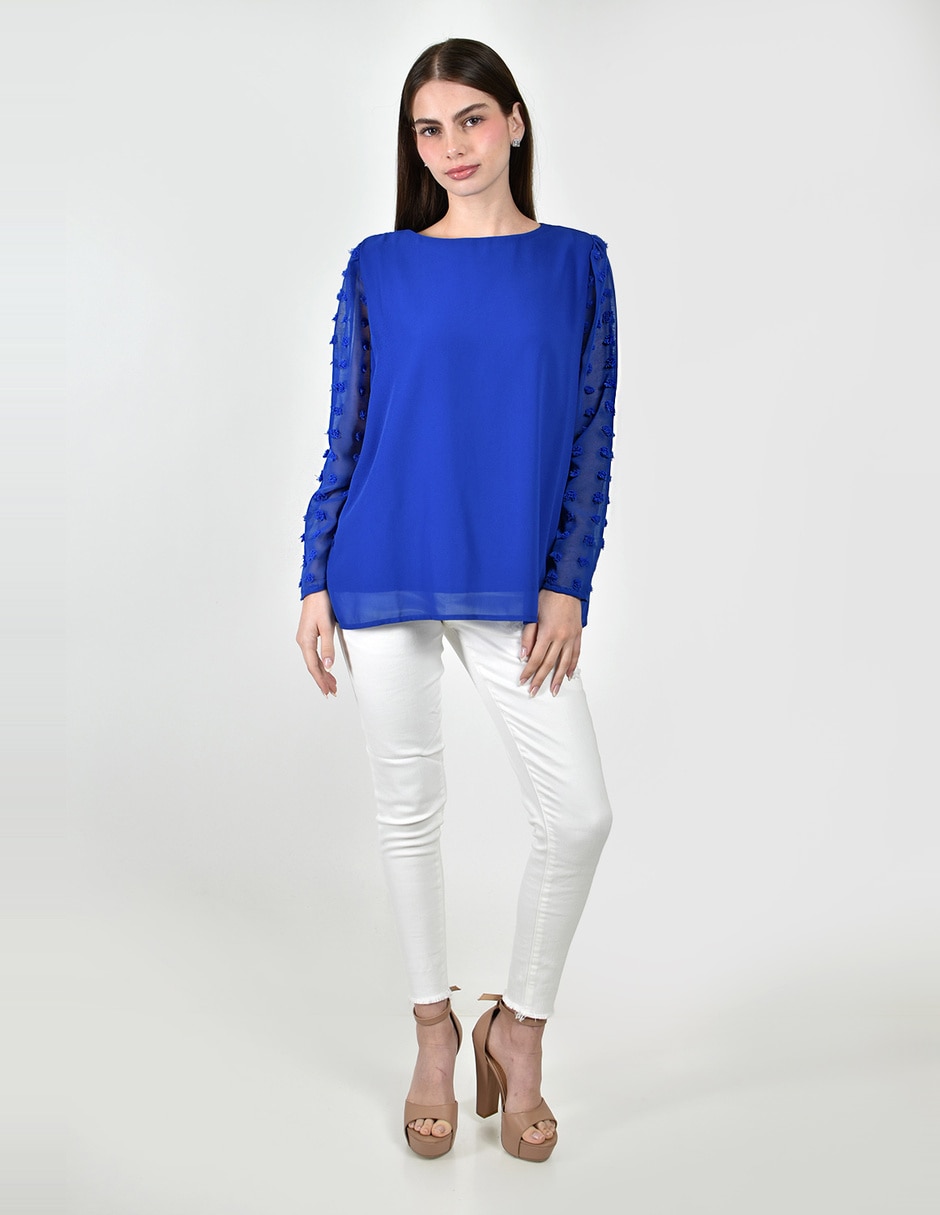 Blusa roman fashion manga larga para mujer
