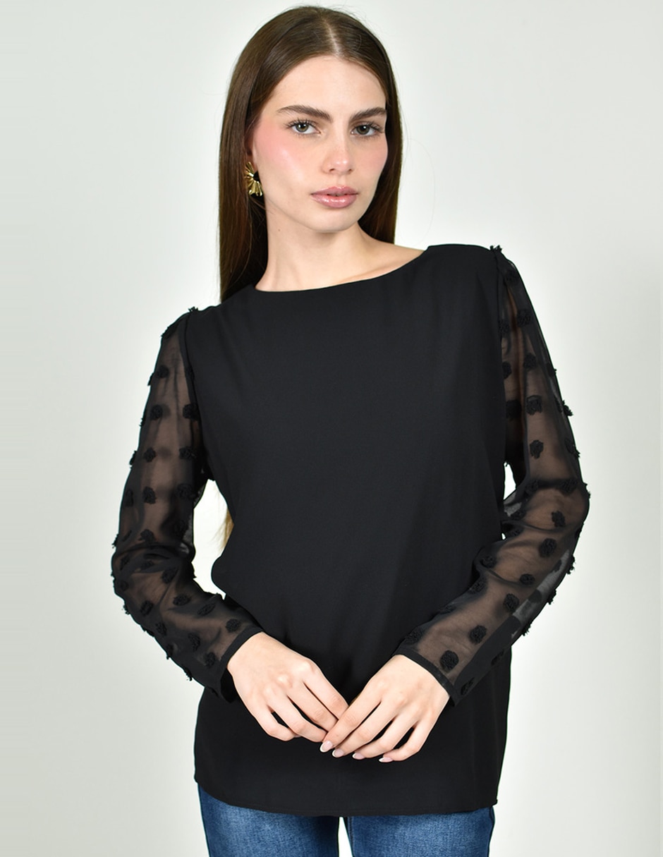 Blusa roman fashion manga larga para mujer