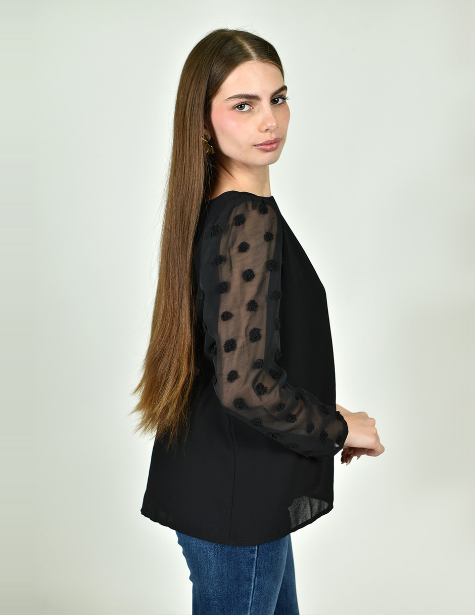 Blusa roman fashion manga larga para mujer