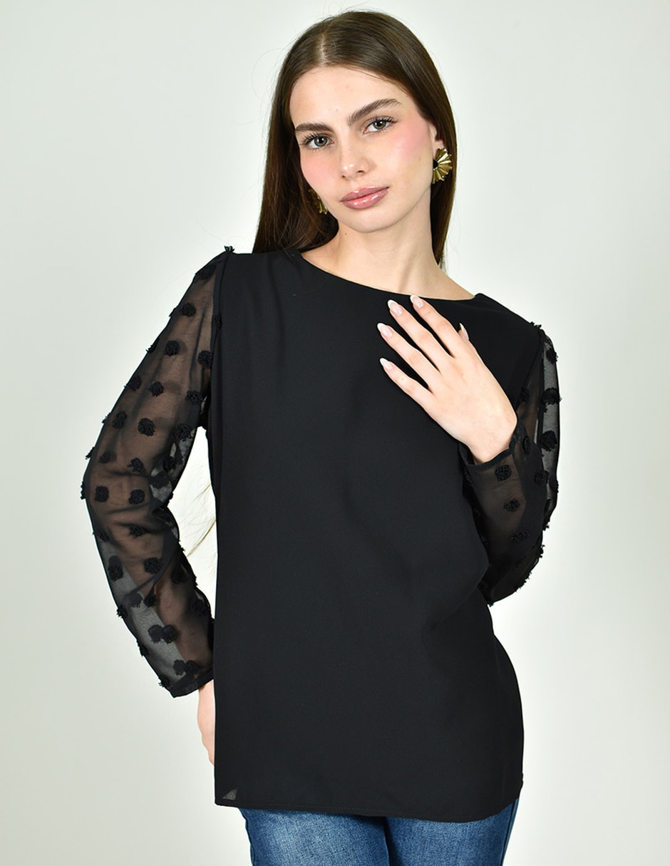 Blusa roman fashion manga larga para mujer