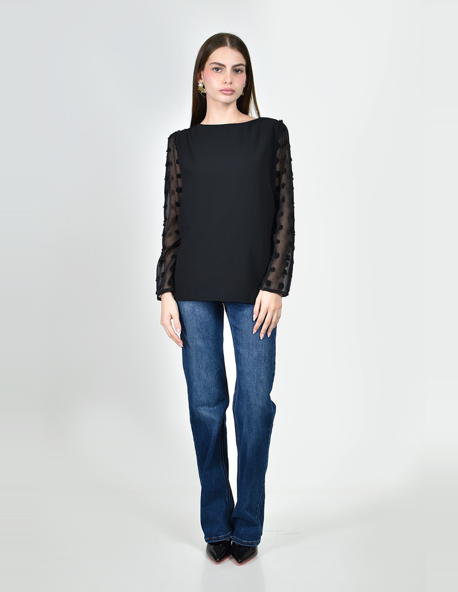Blusa roman fashion manga larga para mujer