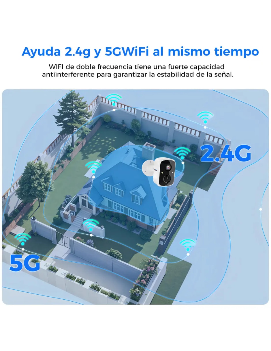 Cámara solar de seguridad Inalámbrica HD 180° con capacidad para grabar para exterior 4
