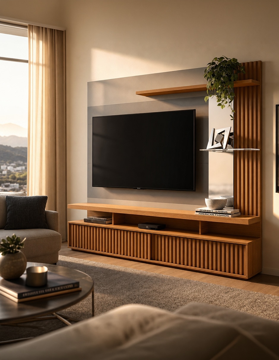 Mueble flotante para TV armable Bossa Muebles de MDF