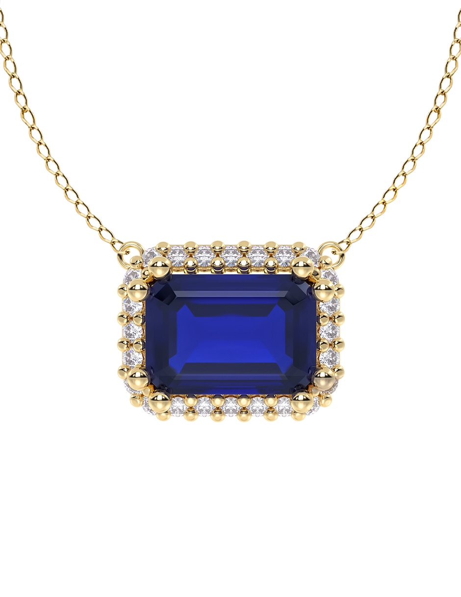 Collar con dije rectangular de oro 10 K
