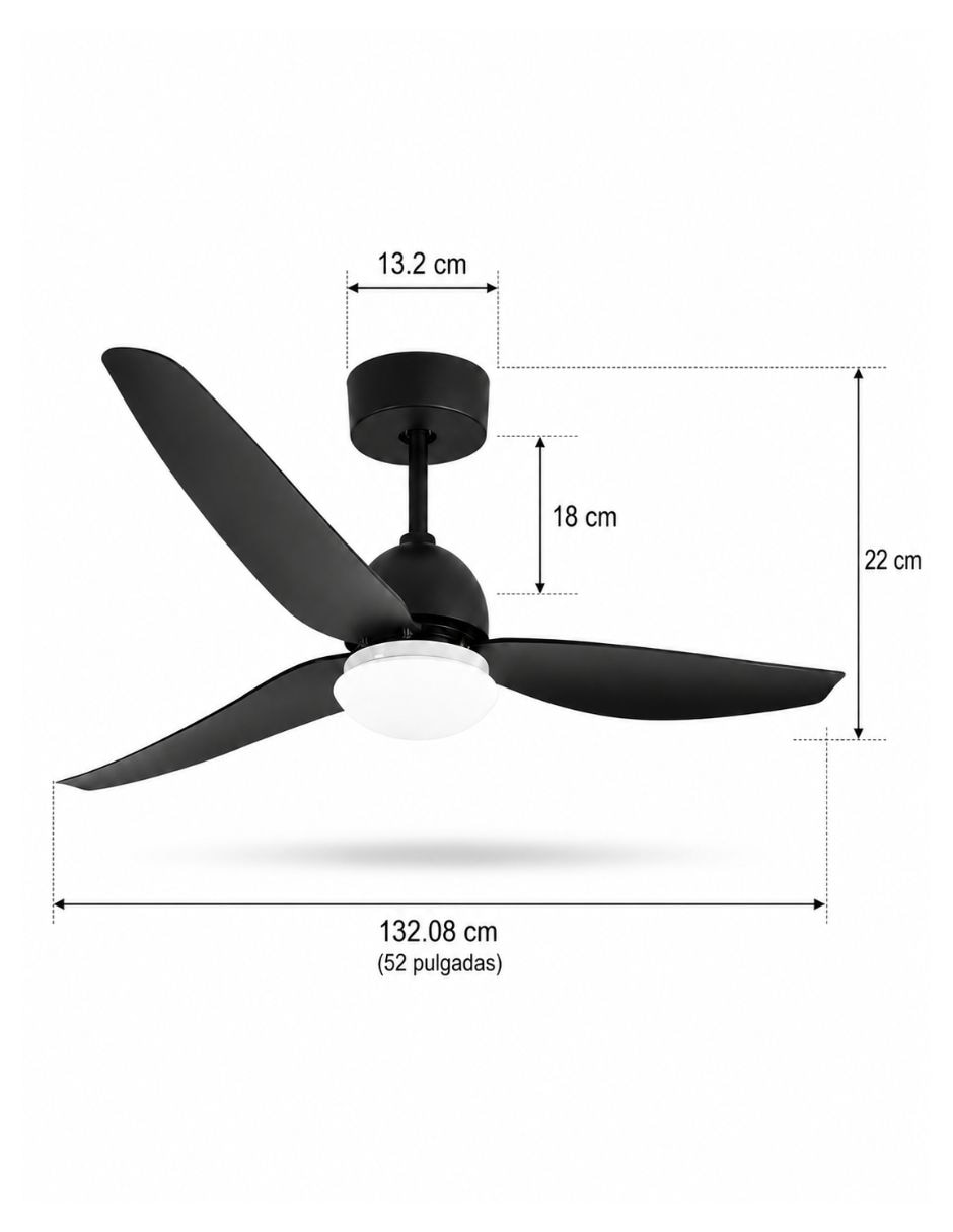 Ventilador de techo con control remoto 6 velocidades 10