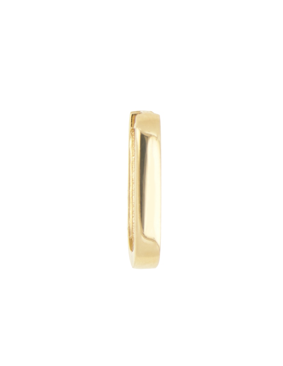 Arete cuadrada de oro amarillo 14 k con acabado pulido 4