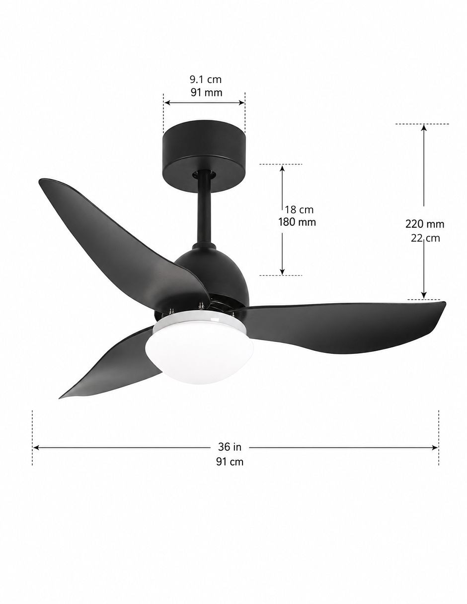 Ventilador de techo con control remoto 6 velocidades 12