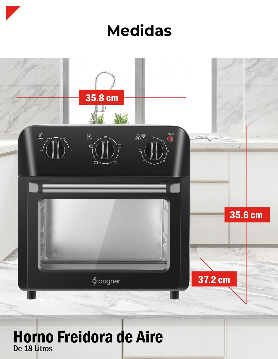 Horno eléctrico freidora Bogner BAF18 18 L