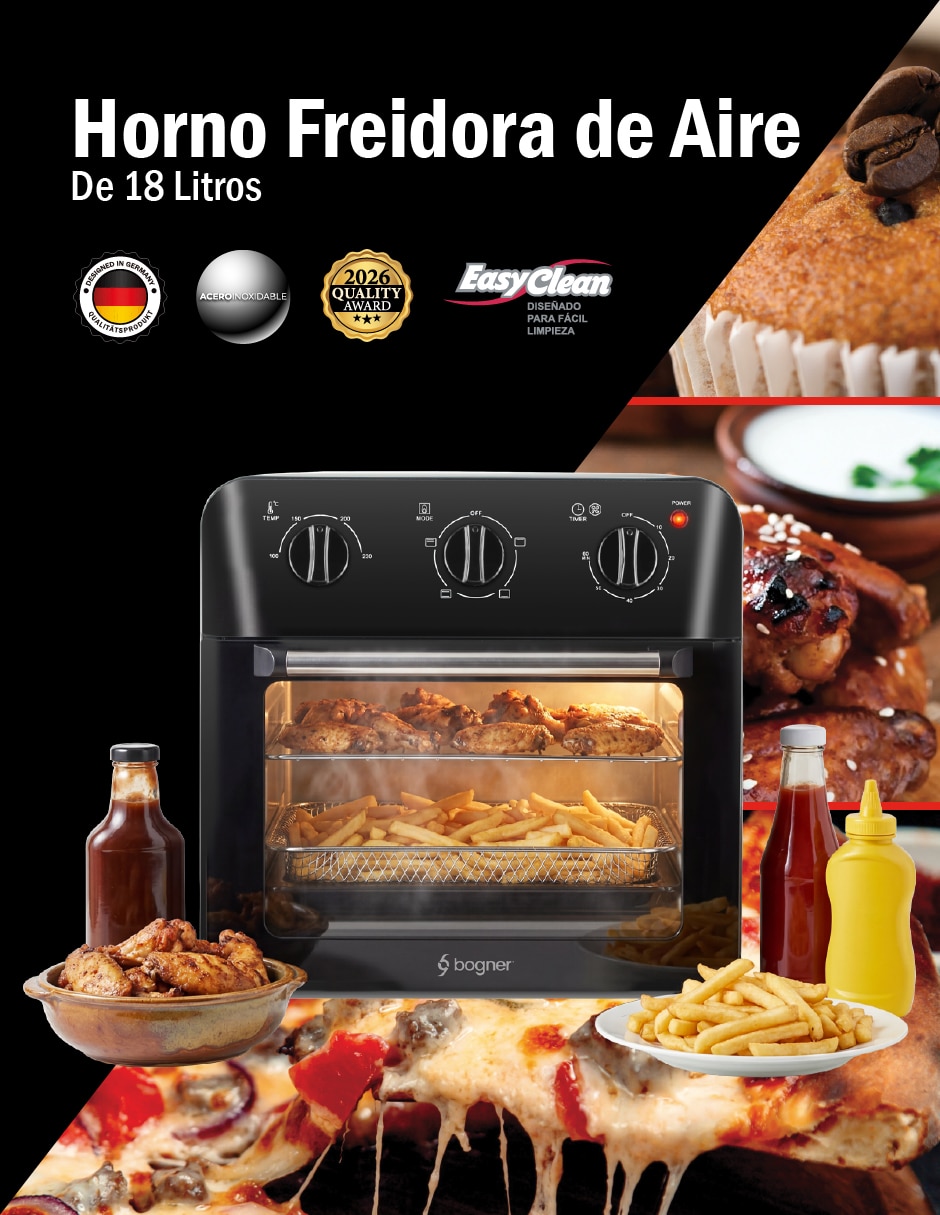 Horno eléctrico freidora Bogner BAF18 18 L