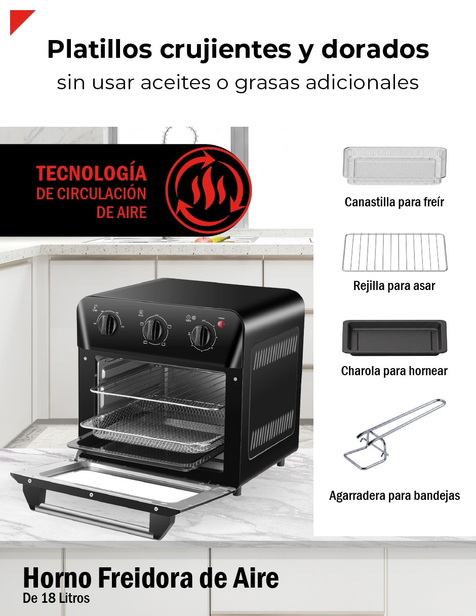 Horno eléctrico freidora Bogner BAF18 18 L