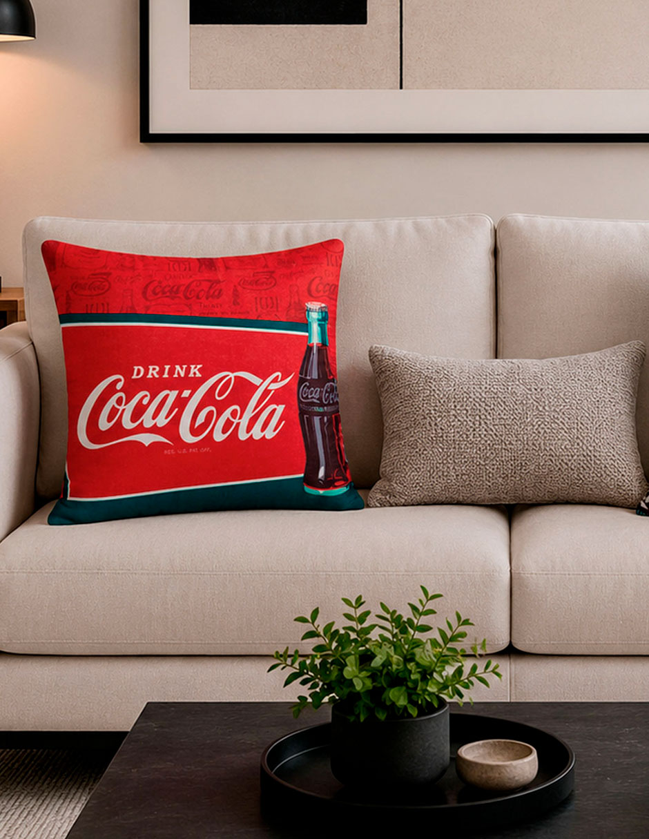 Cojín decorativo reversible Coca-Cola 2
