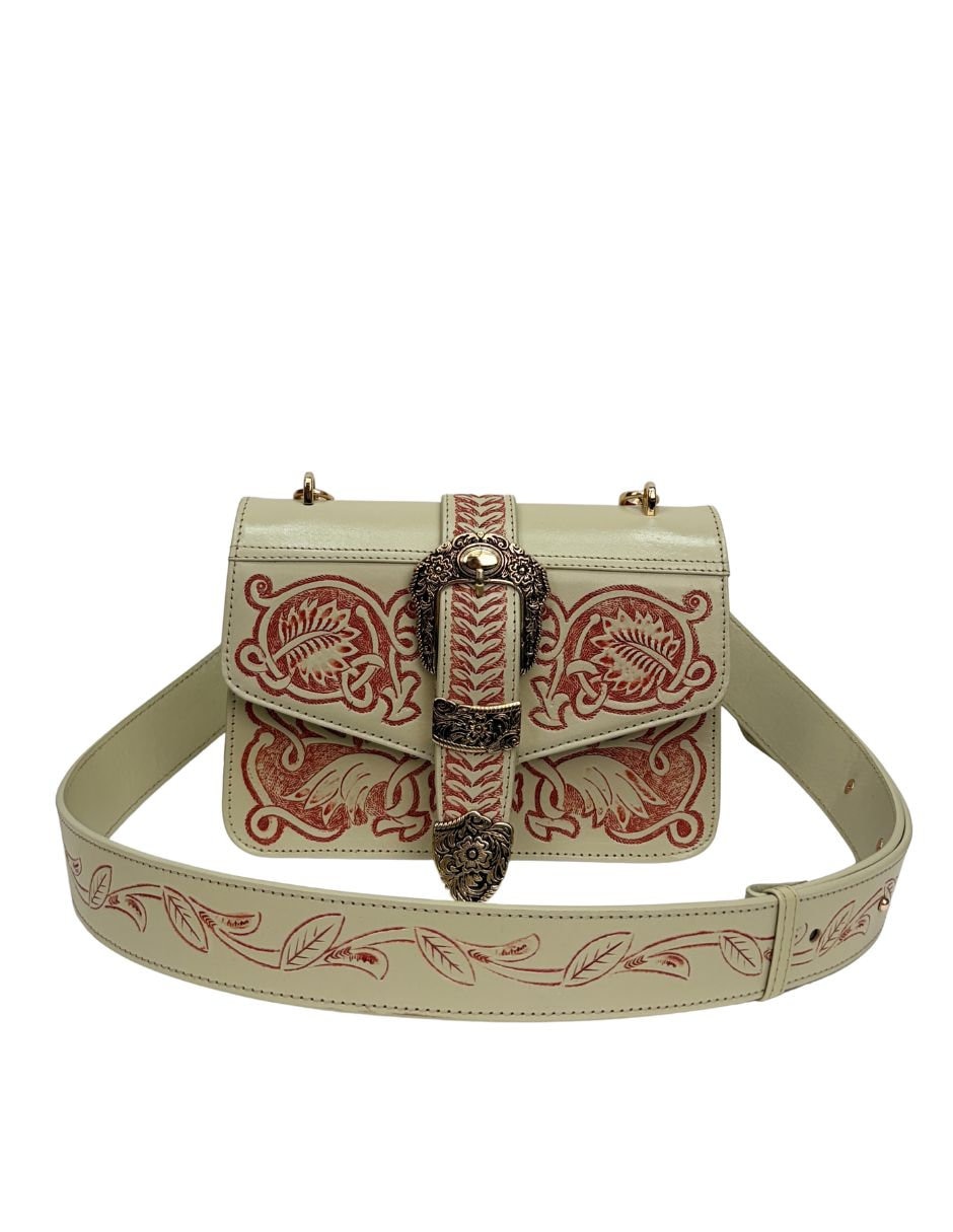 Bolsa flap de piel para mujer