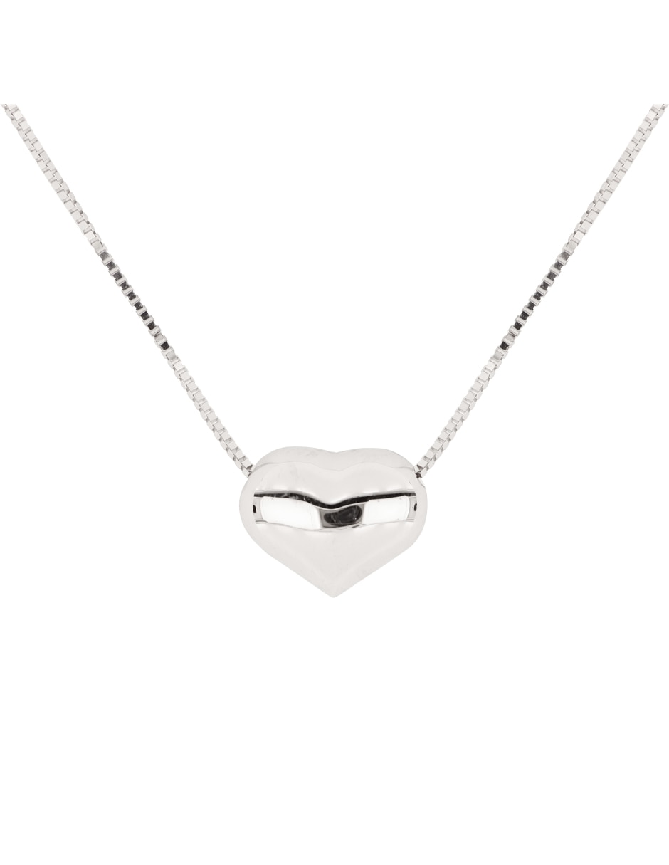Gargantilla de corazón Dinasti de oro blanco 14 k