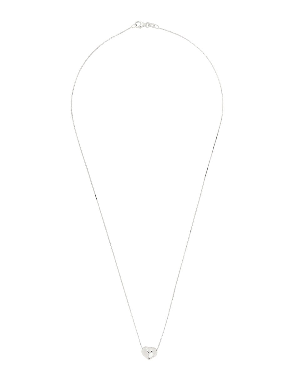 Gargantilla de corazón Dinasti de oro blanco 14 k
